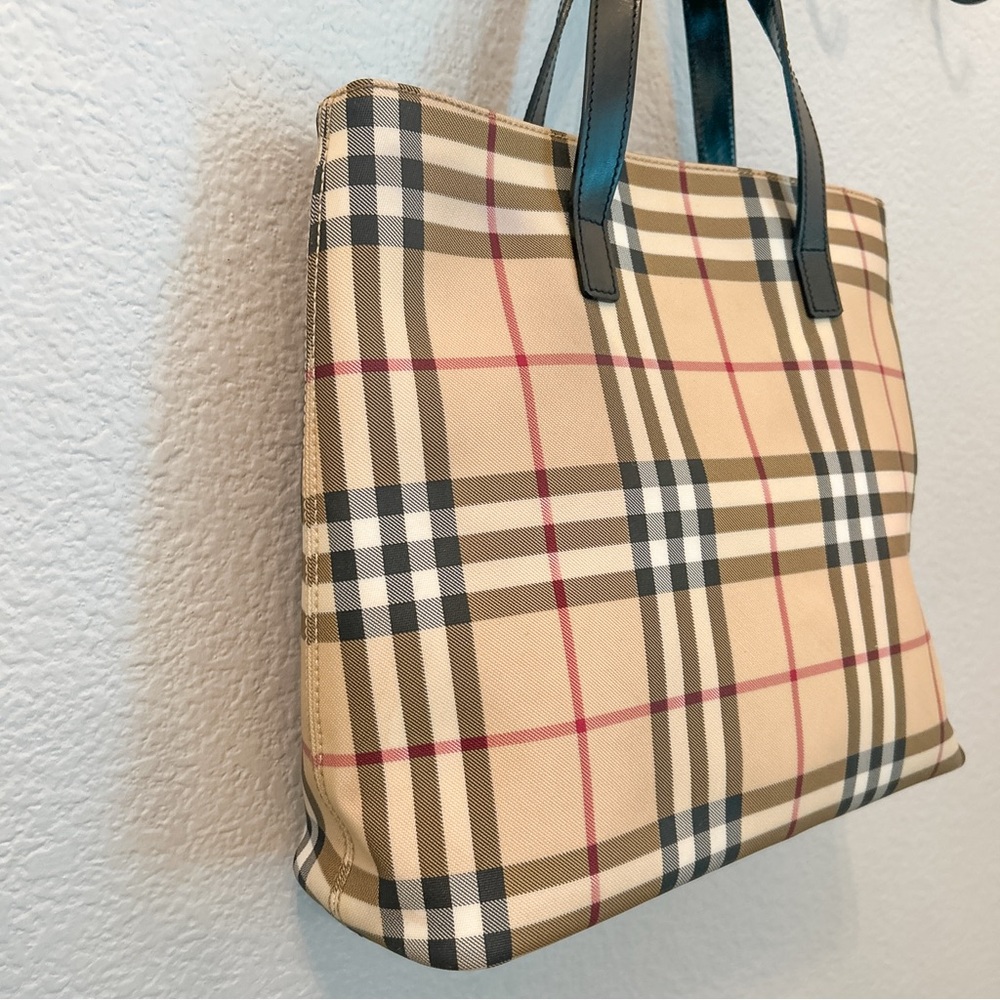 Burberry London Nova Check Canvas Classic Handbag Satchel Shoulder Bag Tote - Picture 5 of 16